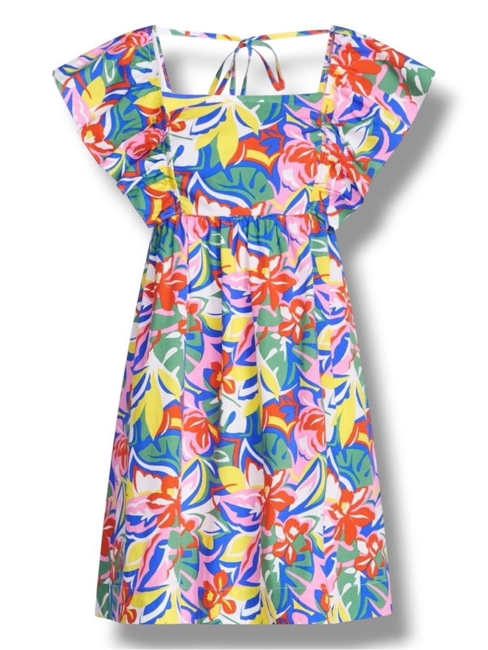 Women's Square Neck Flutter Sleeve Floral Mini Dress - Size Extra Large XL - NWT